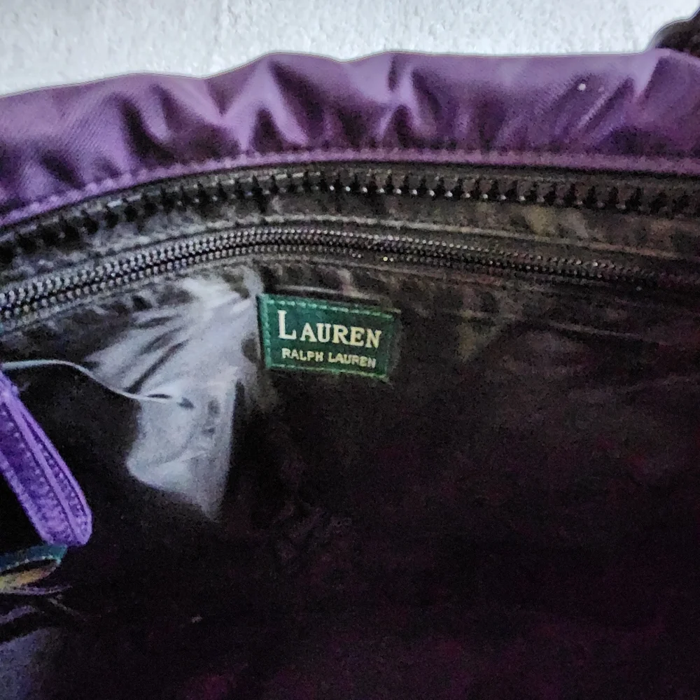 Vintage Lauren Ralph Lauren Purple Plum  Black Nylon Shoulder Handbag